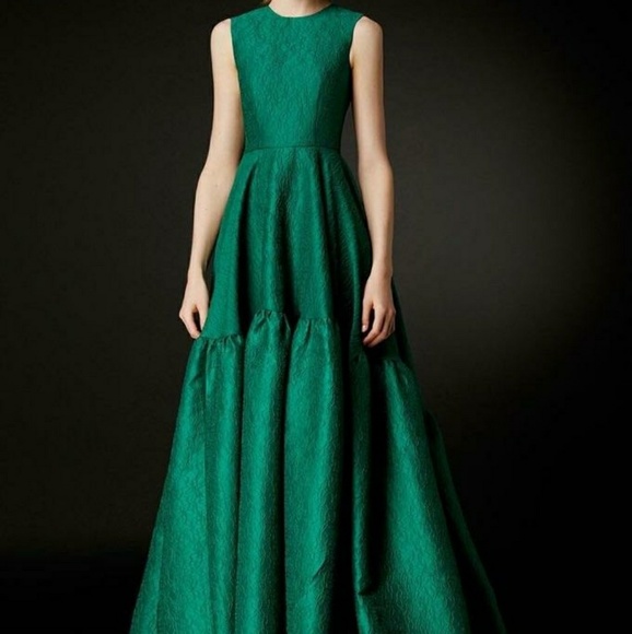 carolina herrera green dress